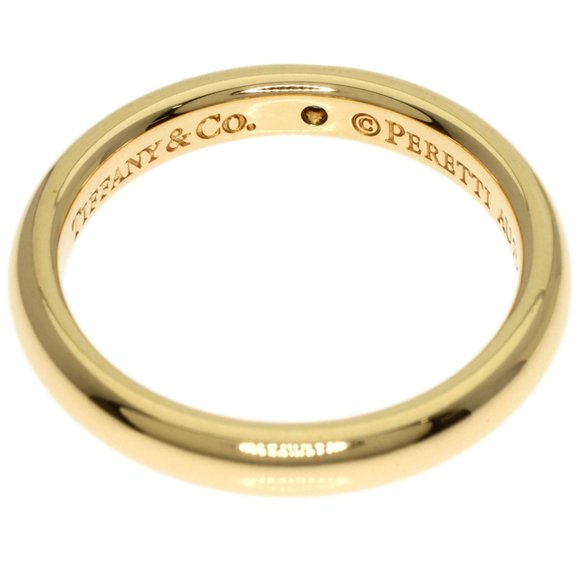 TIFFANY Classic Band 1P Diamond Ring 18K Yellow Gold Size 4.5 - Picture 4 of 10